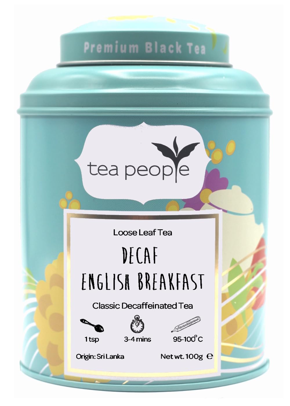 Tea People Decaf English Breakfast, 100 g loser Blatttee in Blechdose