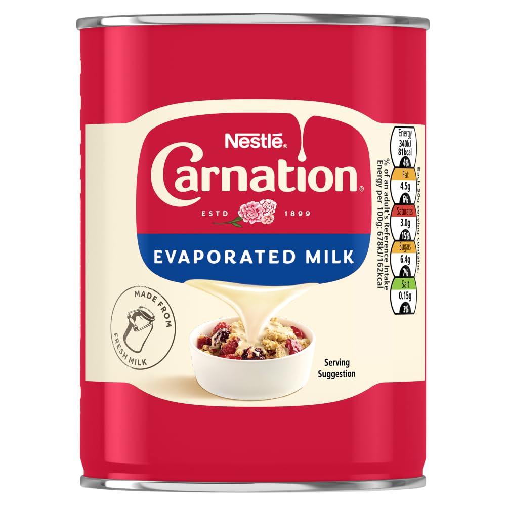 Carnation Evaporated Milk - Creamy Topping for Desserts | 410g Tin