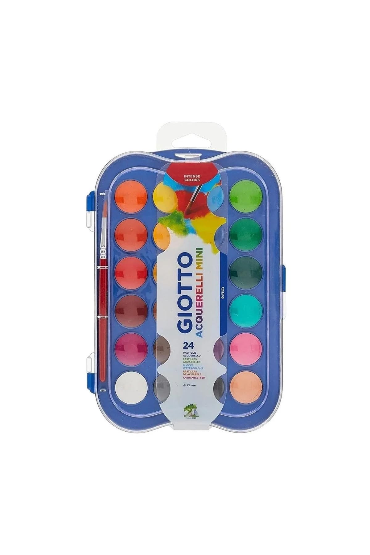 GIOTTO Watercolour Paint Set - 24 Assorted Blocks | Super Washable | Easy Use Design