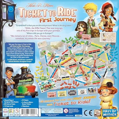 Days of Wonder Ticket to Ride First Journey Europe Board Game 10