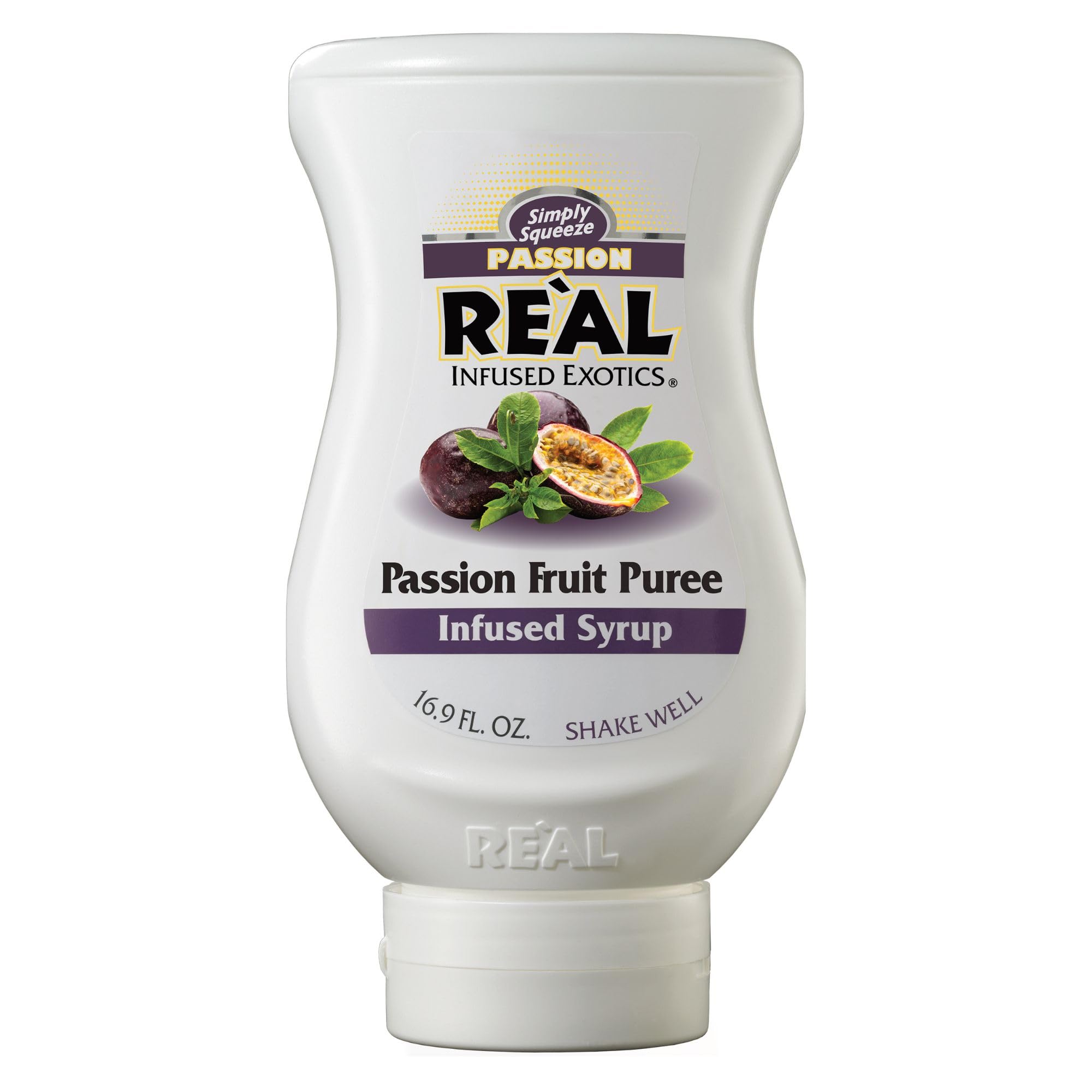 Reàl Infused Exotics Passion Fruit Puree Infused Syrup - 40% Real Fruit Puree | 500 ml Squeezy Bottle