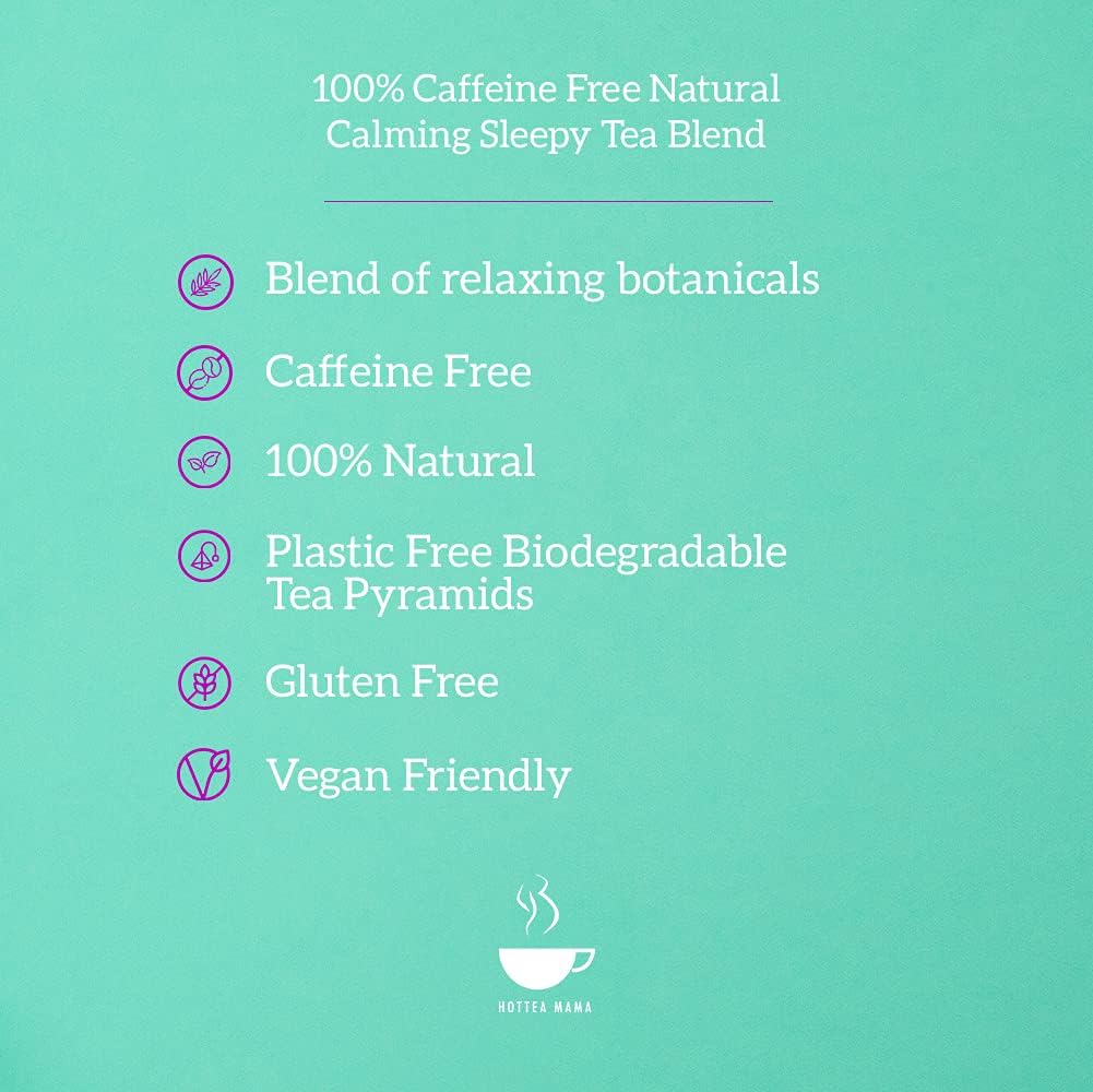 HOTTEA MAMA Night Owl Tea - Natural Sleep Supporting Herbal Tea for Women, Caffeine-Free, 15 Whole Leaf Tea Bags 4