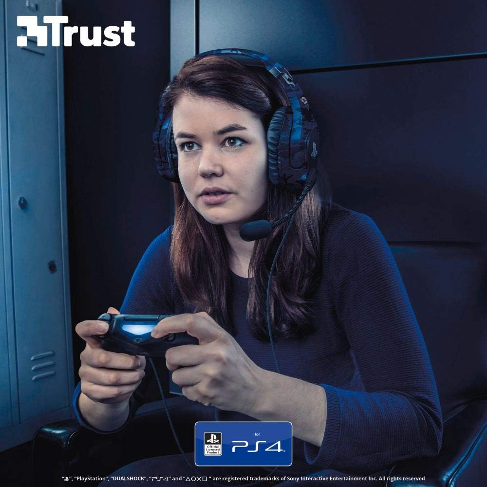 Trust Gaming GXT 488 Forze-B, offiziell lizenziertes PS4 PS5-Gaming-Headset mit 50-mm-Treibern, faltbarem Mikrofon, Blau 8