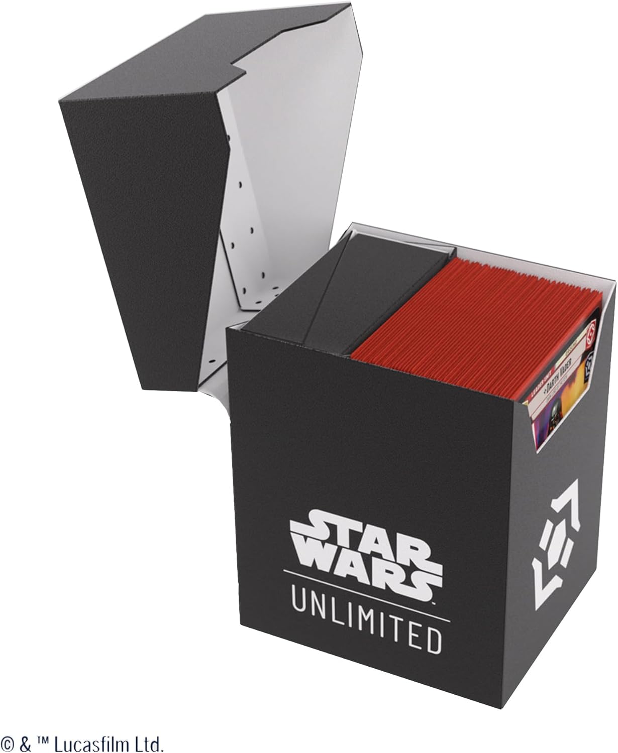Gamegenic Star Wars Unlimited Soft Crate - Black/White TCG Deck Box with Token Storage 3