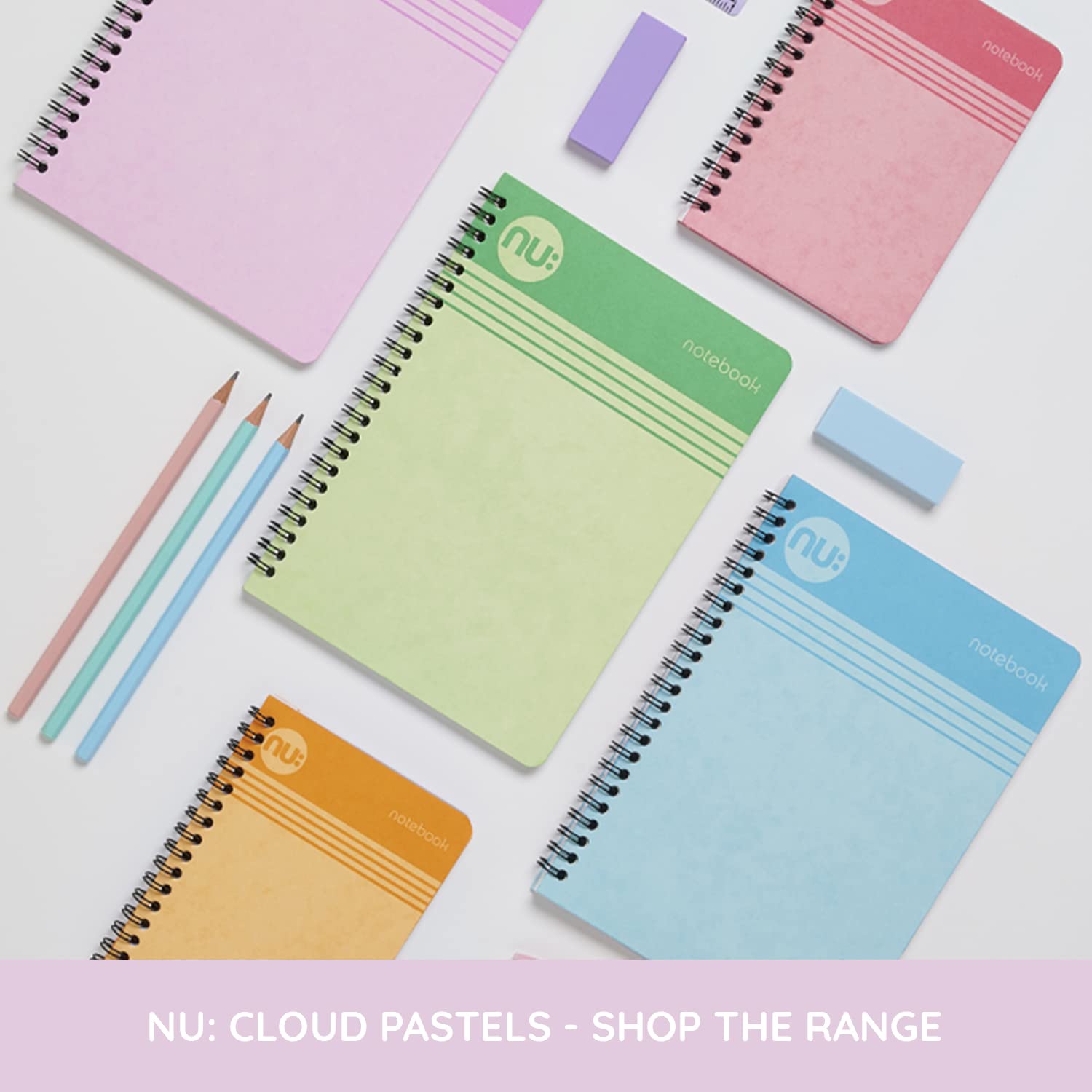 nu: Cloud Pastels A5 Wirebound Notebook - Ruled Pages | 80gsm FSC Paper | Soft Cover 5