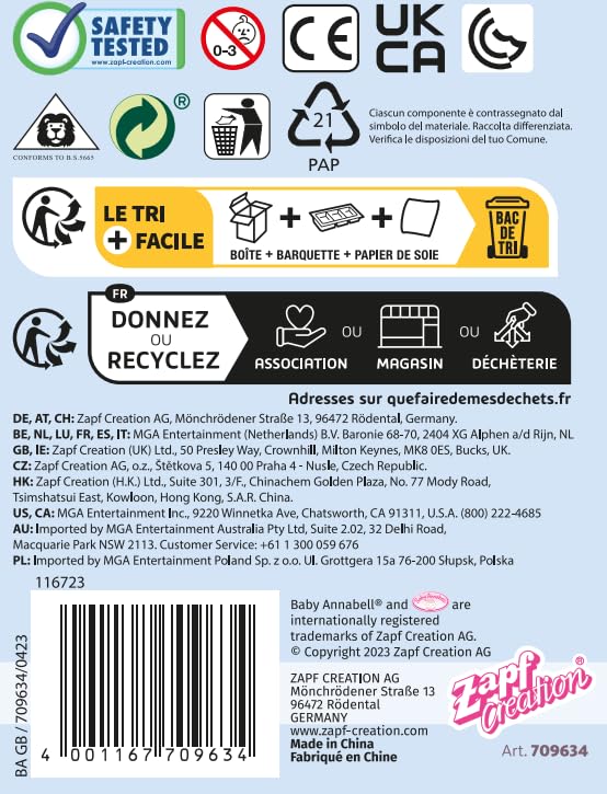 Baby Annabell Christmas Advent Calendar 709634 - 24 Holiday Clothing & Accessories for Dolls 17