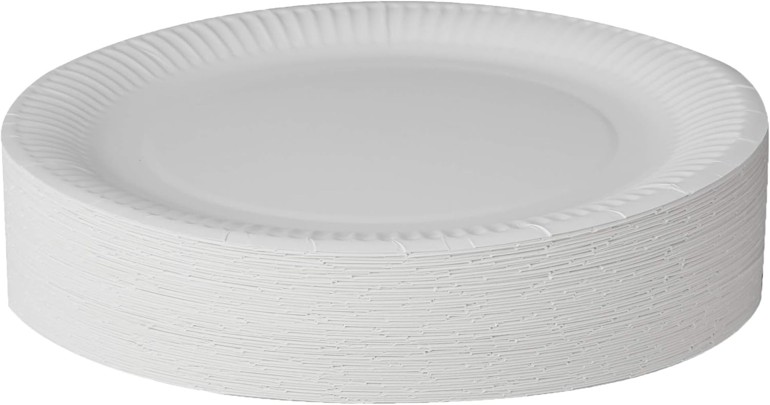 Paper Plates 23cm - Pack of 100 | 9 Inch Disposable Party Plates