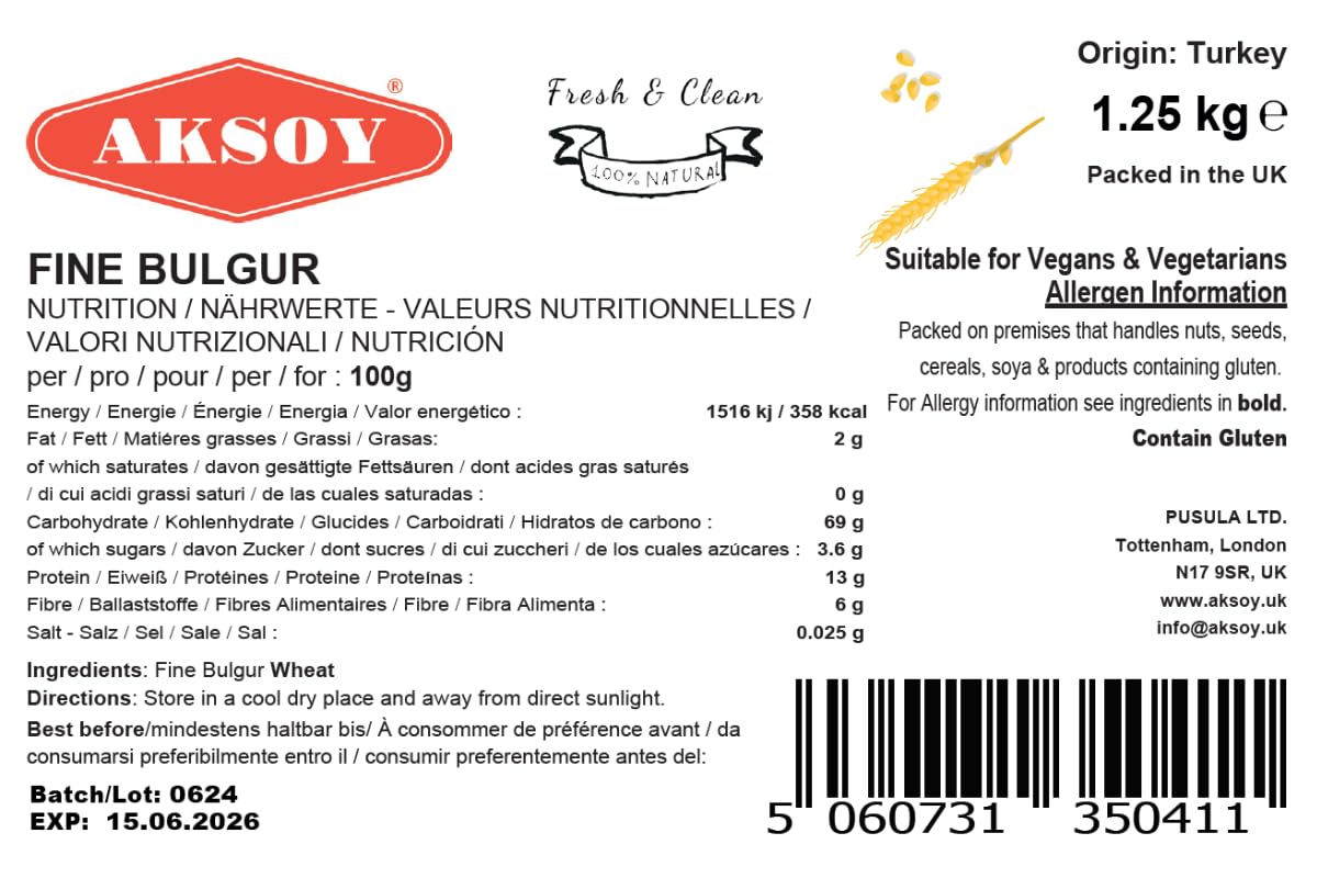 Aksoy Fine Bulgur (For Salads & Meatballs) 1.25KG 16