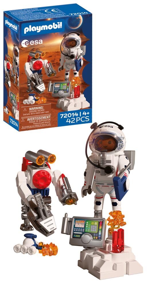 Playmobil Space ESA: Astronaut with Robot Playset | Mars Crawler | Ages 4+ | Model 72014