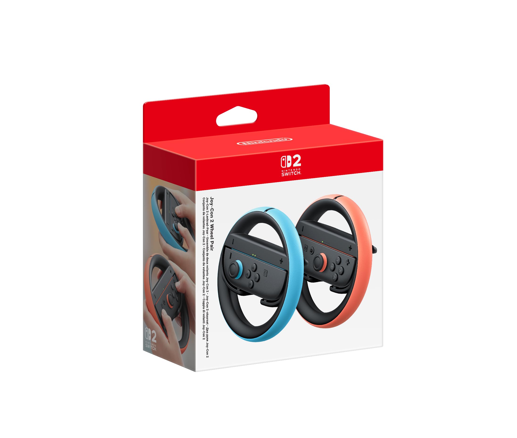 Nintendo Joy-Con 2 Wheel Pair - Light Blue & Light Red Steering Accessories for Racing Games