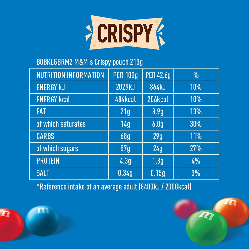 M&M's Crispy Chocolate More to Share Pouch 187g 3