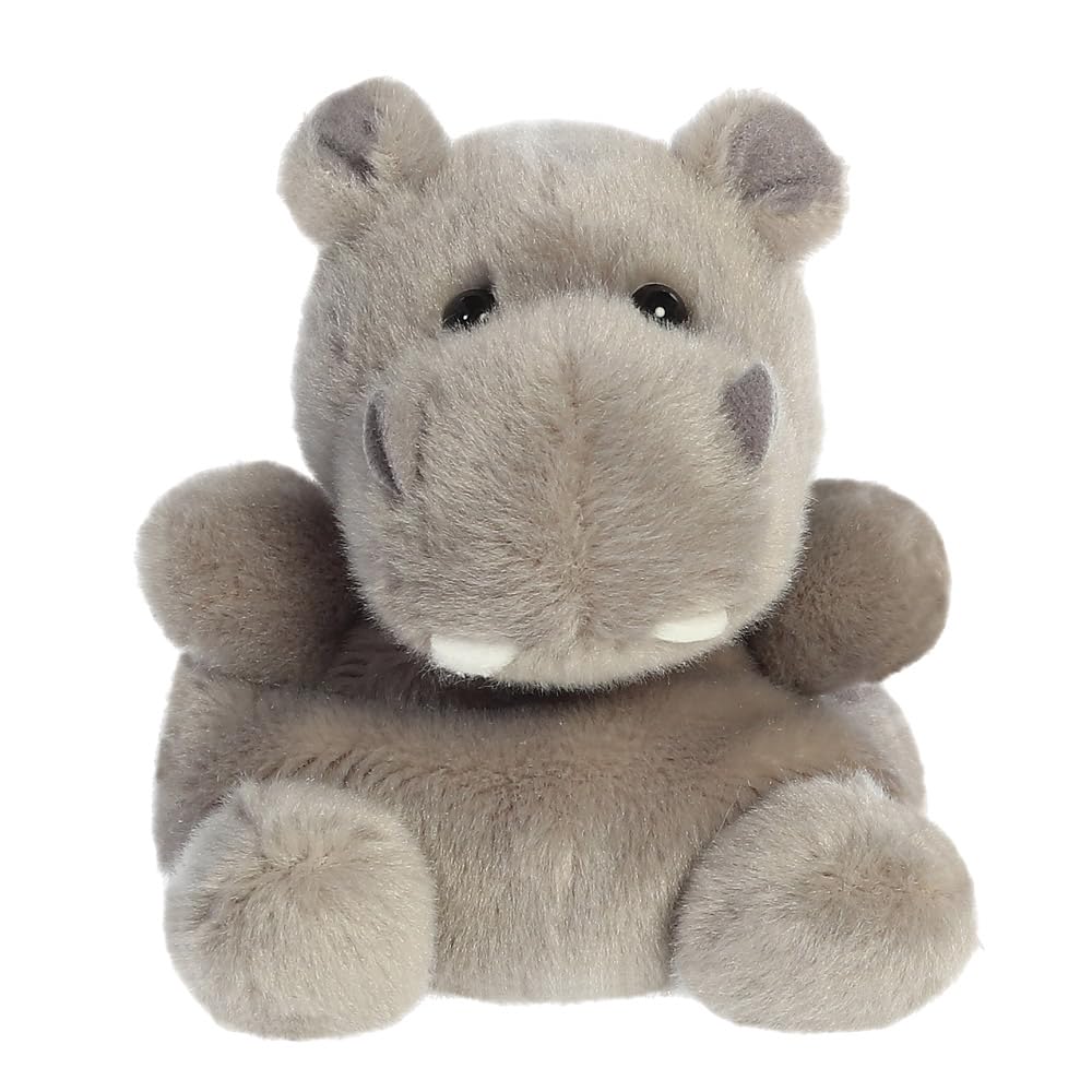 Palm Pals Hunk Hippo Soft Toy - 13cm Bean-Filled Plush for Babies & Kids