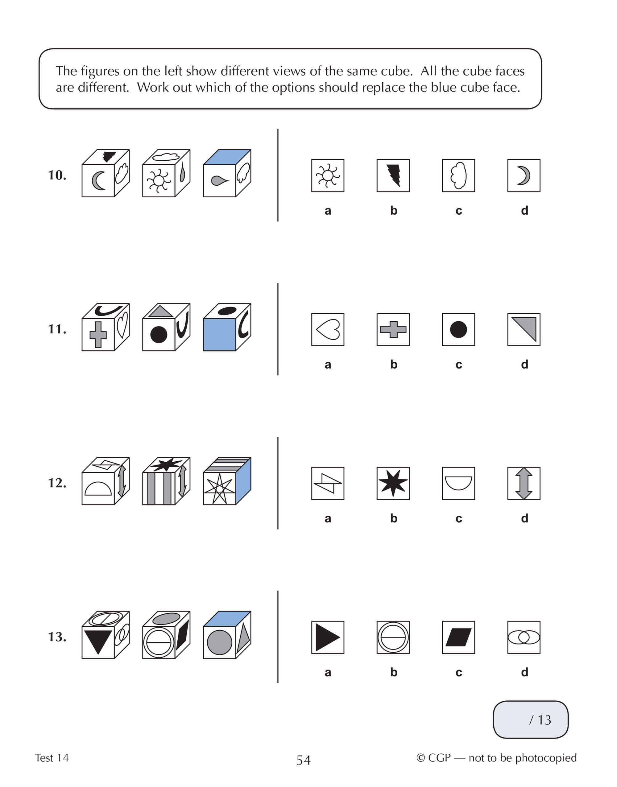 CGP 11+ GL 10-Minute Tests: Non-Verbal Reasoning Spatial - Ages 10-11 (with Online Edition) 4