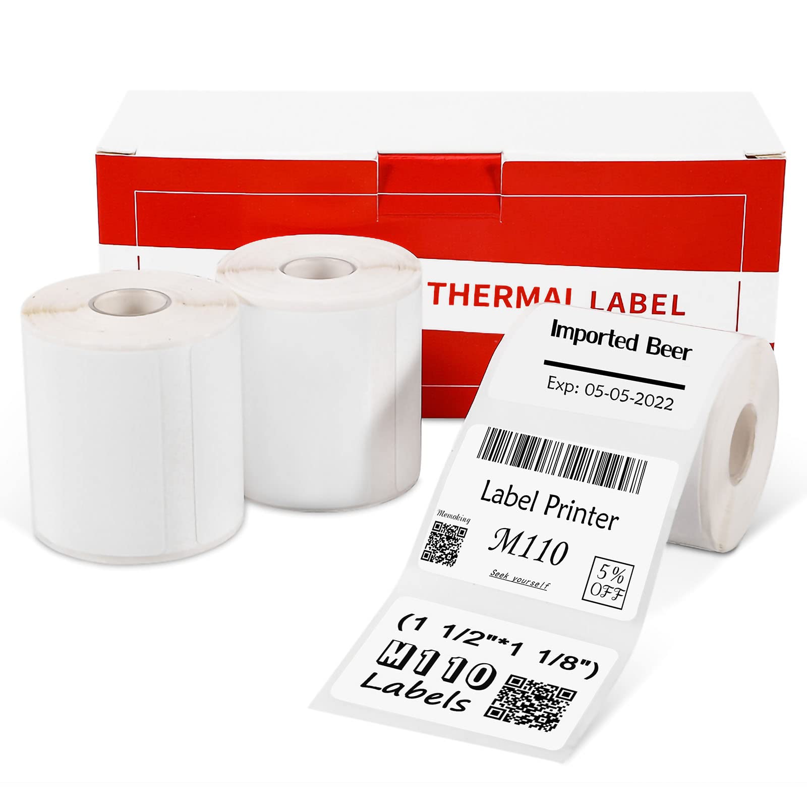 Phomemo Thermal Printer Labels - 3 Rolls, 40x30mm White Rectangular, Ink-Free Printing | Compatible with M110/M220/M221 1