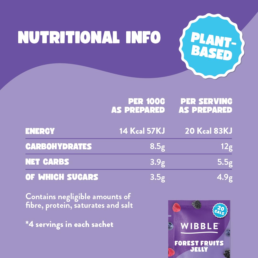 Wibble Forest Fruits Jelly Crystals - Plant-Based, Low Sugar, Quick-Set Vegan Jelly Powder (12 Pack) 5