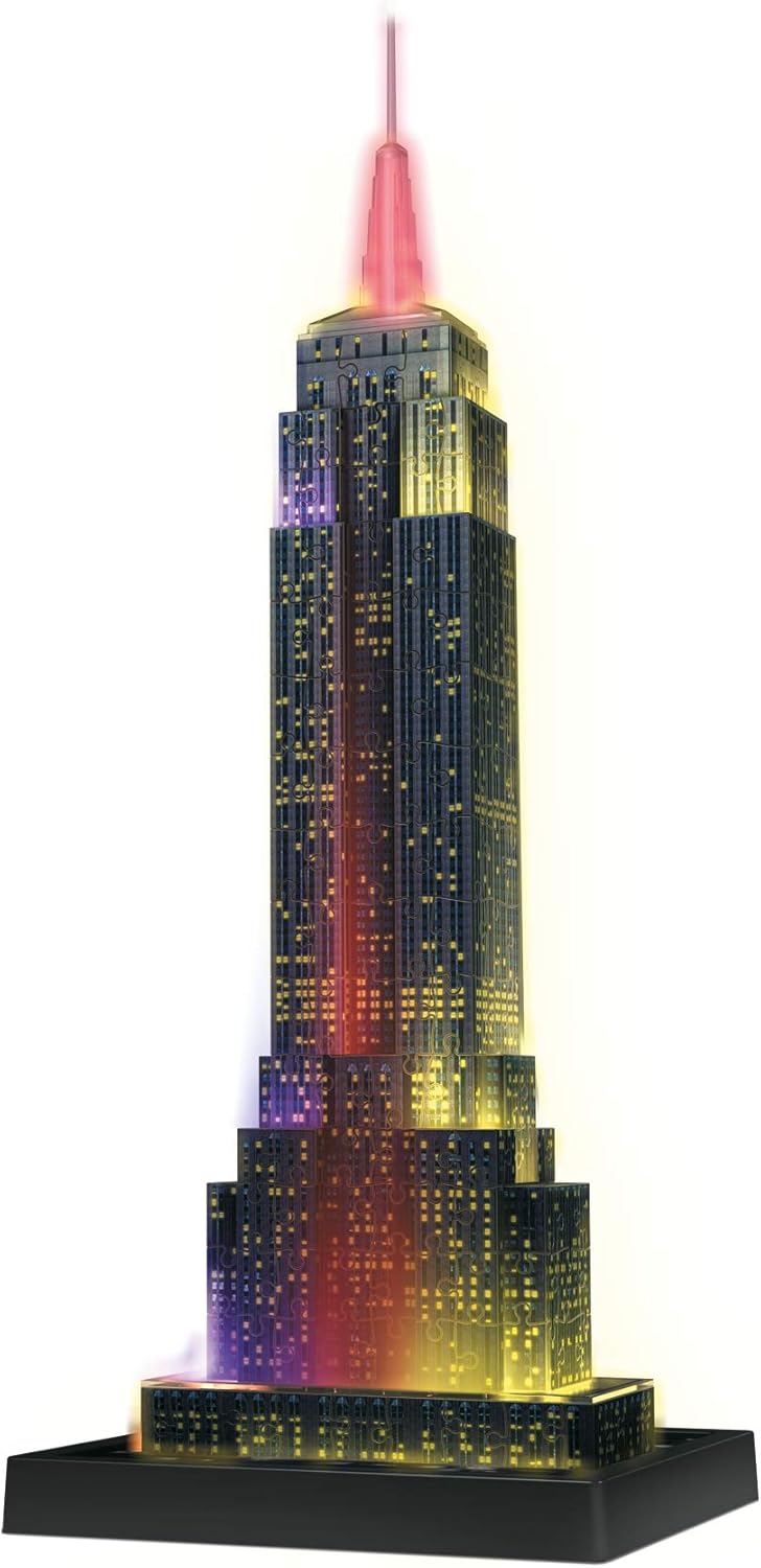 Ravensburger Empire State Building 3D Puzzle - Night Edition with LED Lighting, 216 Pieces 4