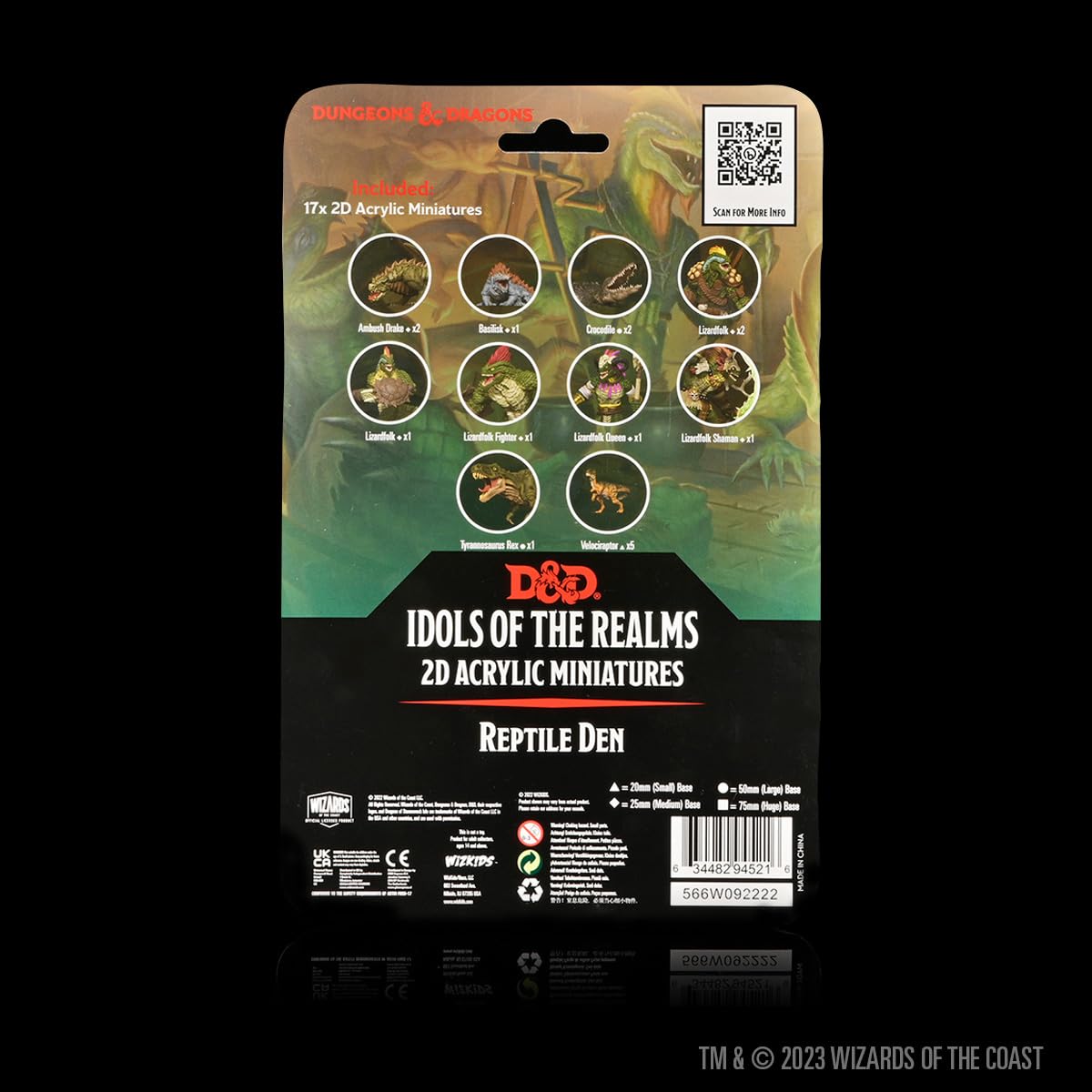 WizKids D&D Idols of the Realms: Scales & Tails - Reptile Den 2D Acrylic Miniatures Set | 17 Pieces