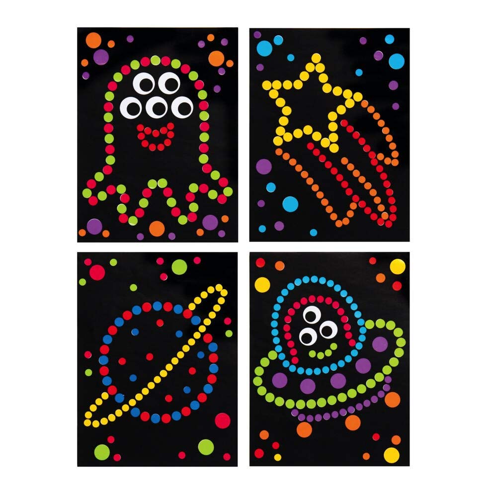 Baker Ross Solar System Sticker Art Kit - Dotty Picture Craft for Kids, Pack of 8 3