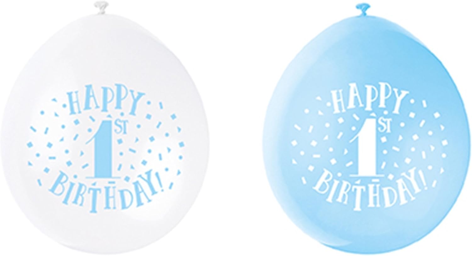 Happy 1st Birthday Blue Latex Balloons (22cm) Pack of 10 - Festive Party Decor 3