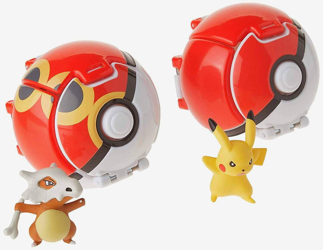 TOMY Pokemon Throw 'n' Pop Pokeball - Pikachu & Cubone Figure Set (T18635)
