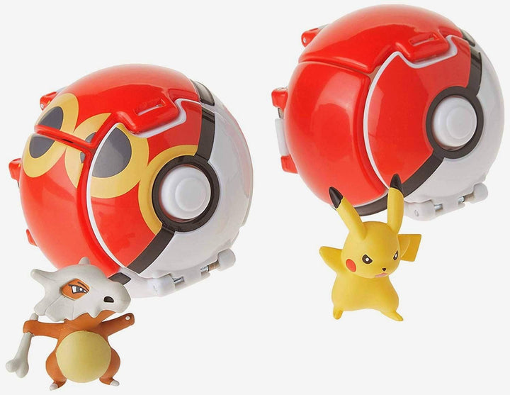 TOMY Pokemon Throw 'n' Pop Pokeball - Pikachu & Cubone Figure Set (T18635)