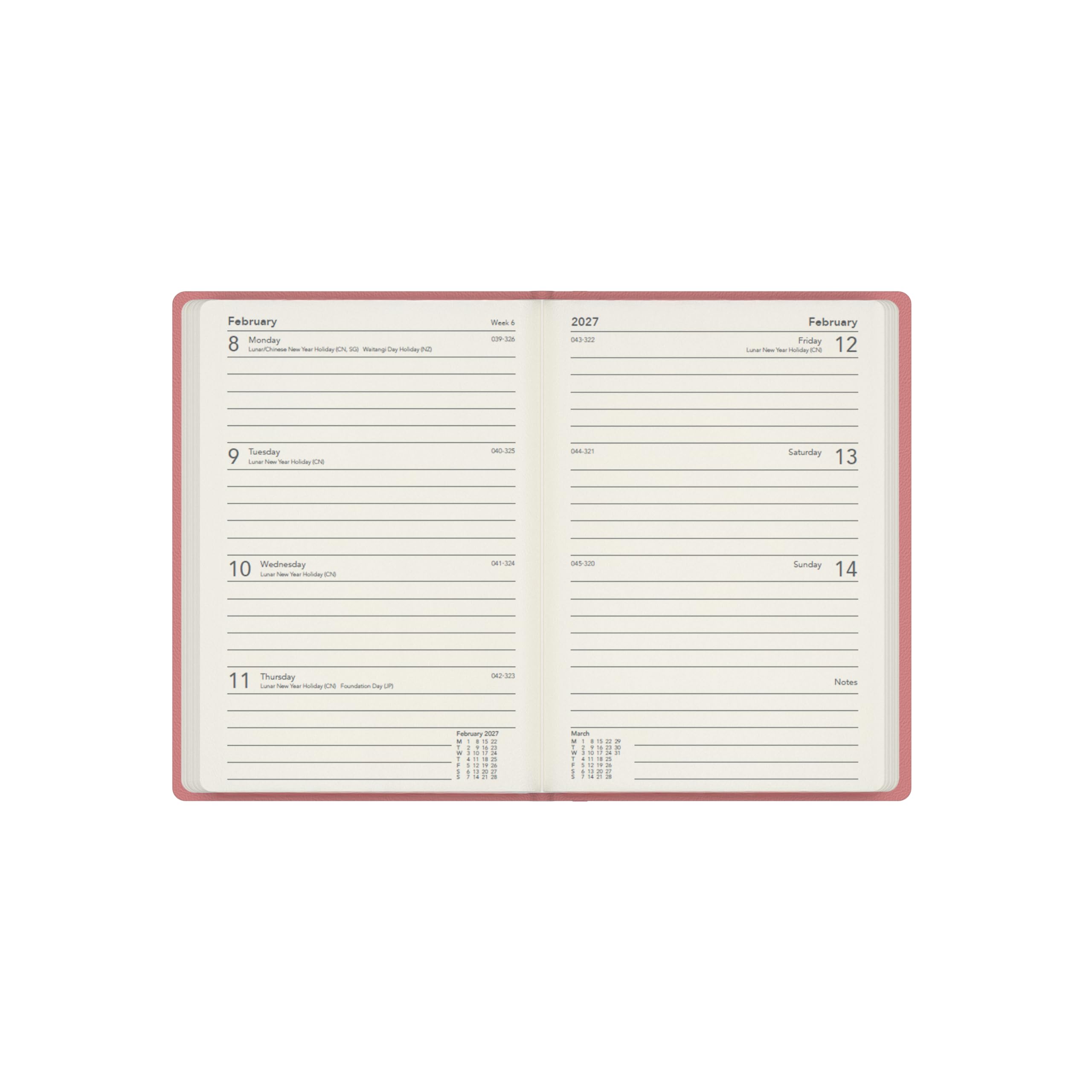 Collins 2026-2027 Mid/Academic Year Appointment Book - 13 Month A6 Week-to-View Diary | Hardcover Pink Organizer