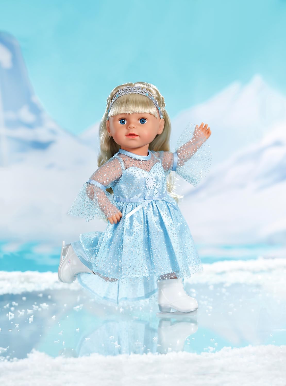 BABY born Princess on Ice 836095 - Princess Dress with Ice Skates & Tiara for Dolls 7