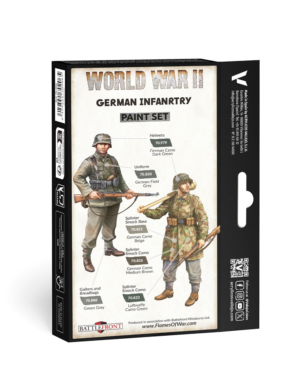 Vallejo WWII German Infantry Model Color Set (6) 17 ml 4