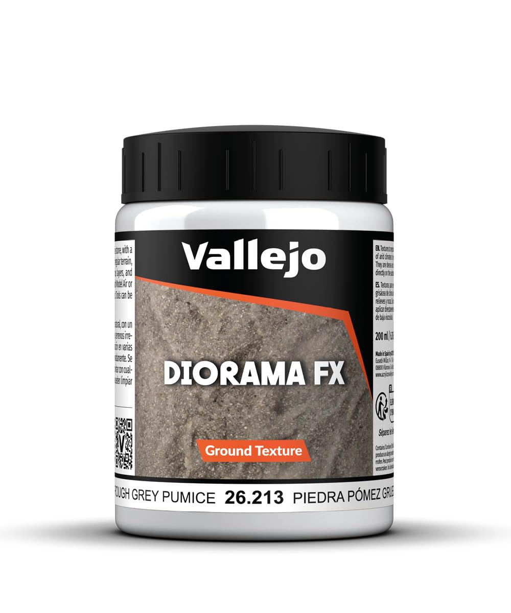 Vallejo Model Color Texture Paint - Rough Grey Pumice | Waterbased Acrylic | 200 ml