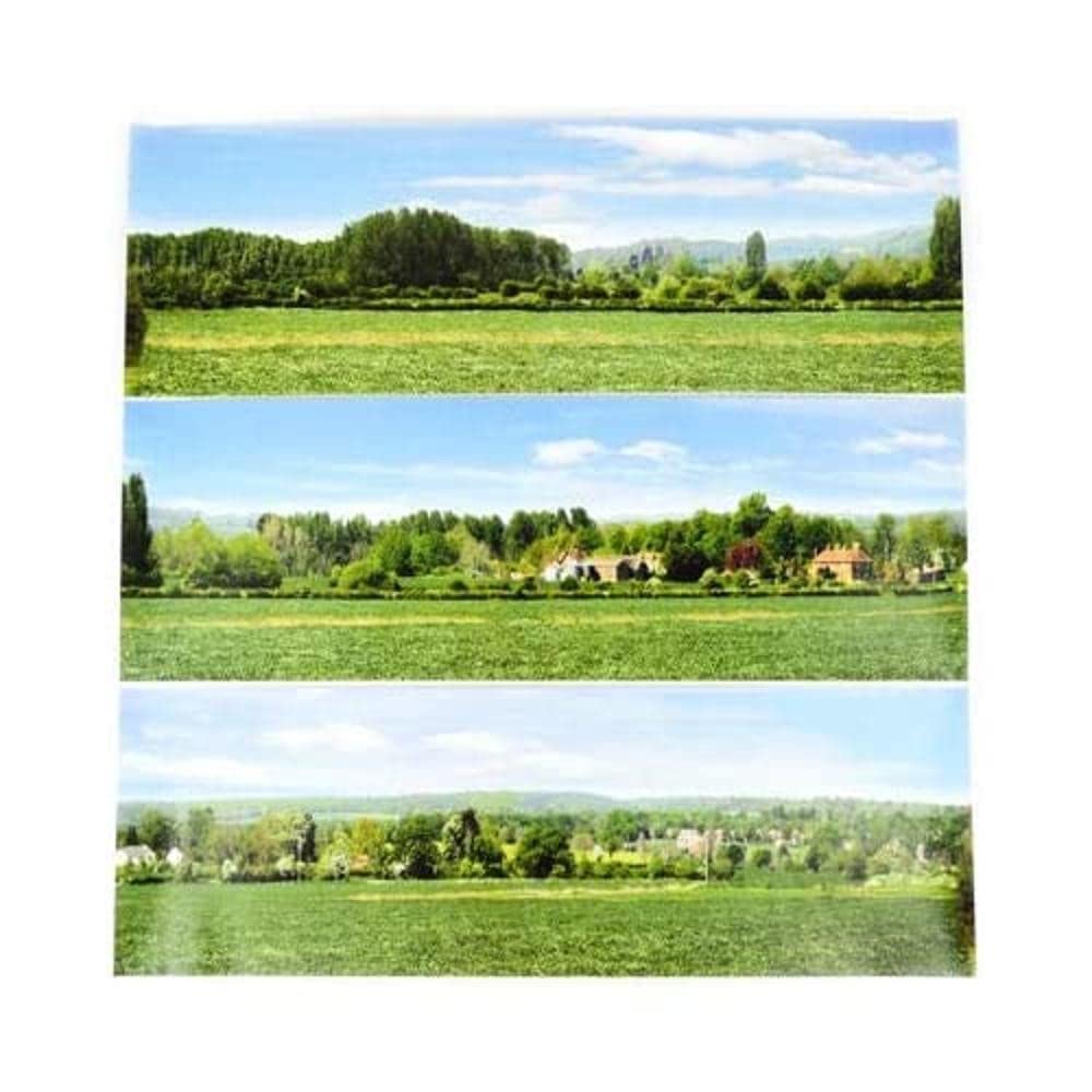 Gaugemaster Open Field Large Photo Backscene for Model Railway (2744 x 304mm) GM703