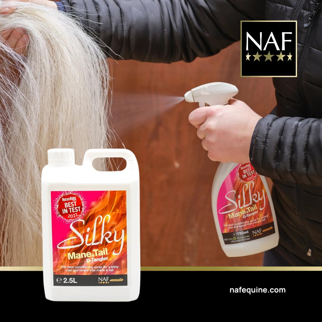 NAF Silky Mane & Tail D-Tangler - 750 ml Conditioning Spray | Reduces Breakage | Non-Greasy Shine 3