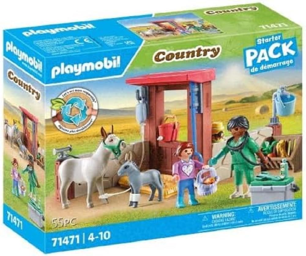 Playmobil 71471 Country: Farmyard Veterinarian Starter Pack, animal play sets, s