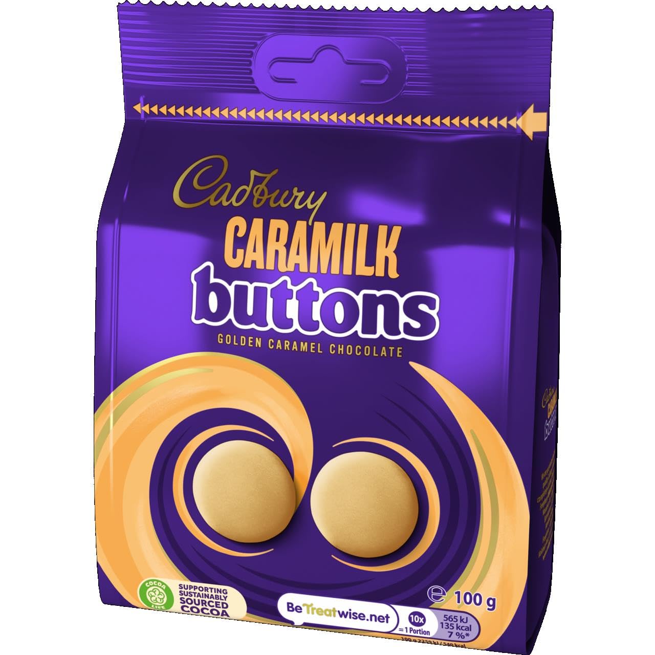 Cadbury Caramilk Golden Caramel Chocolate Buttons, Sharing Bag, 100g 4