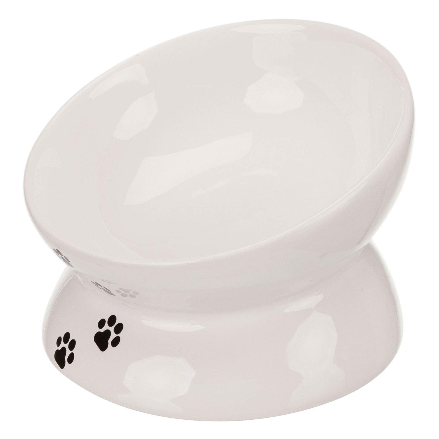 TRIXIE Ceramic Cat Feeder - Raised Ergonomic Design | White | 350g