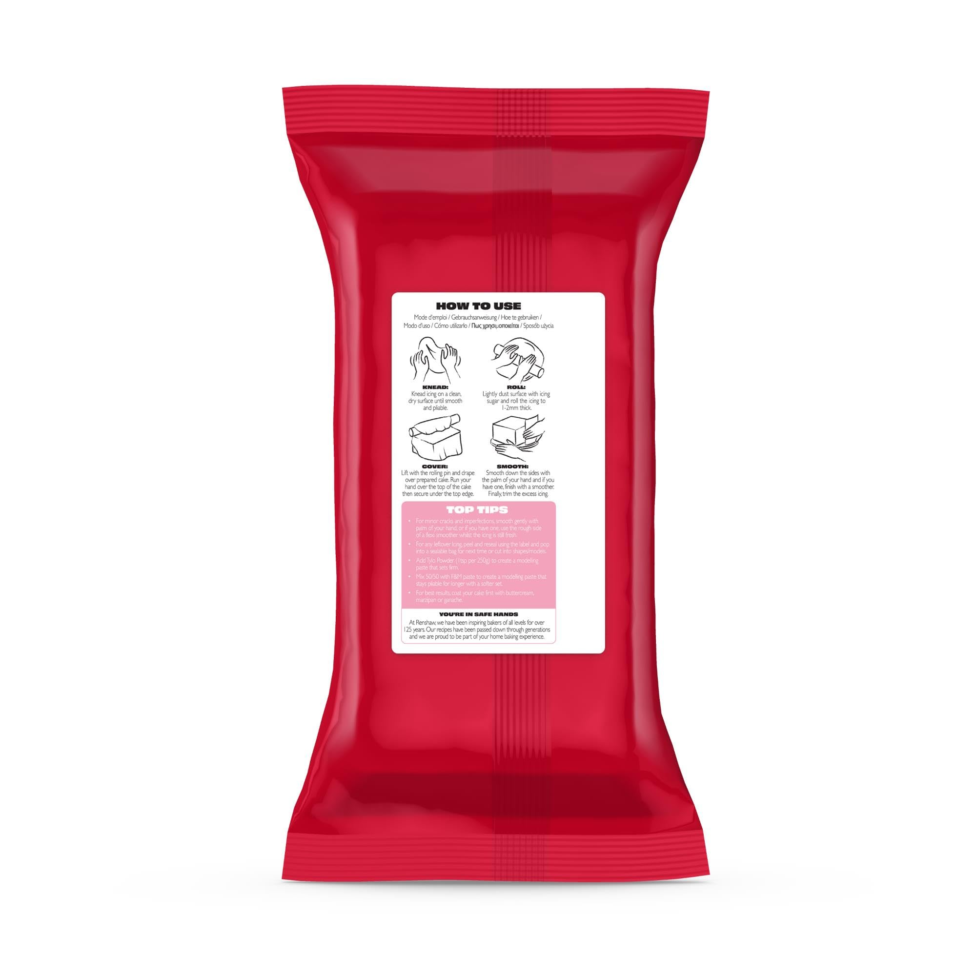 Renshaw - Extra Stretch Smooth & Thin Pink Fondant Icing 1 kg 3