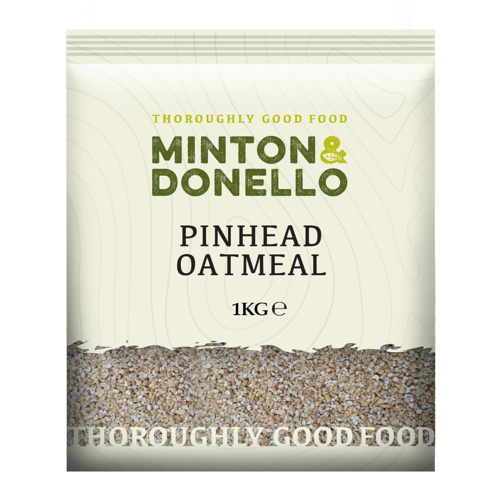Minton & Donello 1kg Pinhead Oatmeal - Steel-Cut Oats for Porridge, Baking & Cooking
