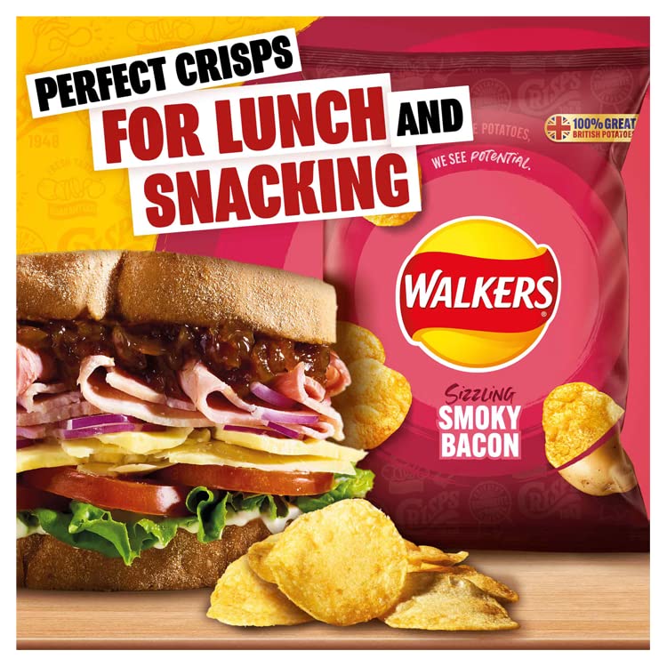 Walkers Smoky Bacon Flavour Crisps Multipack 6x25g 4