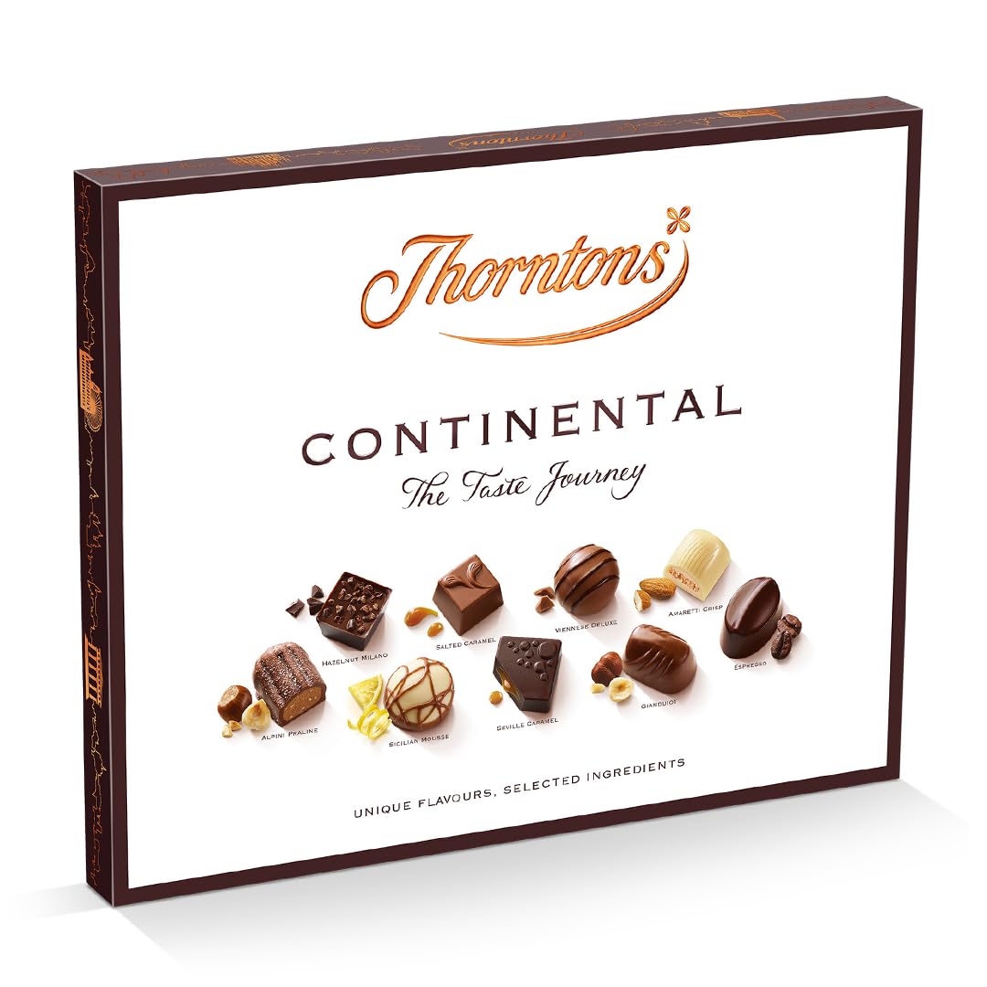 Thorntons Continental Milk, Dark and White Chocolate Assortment Box 454g 3