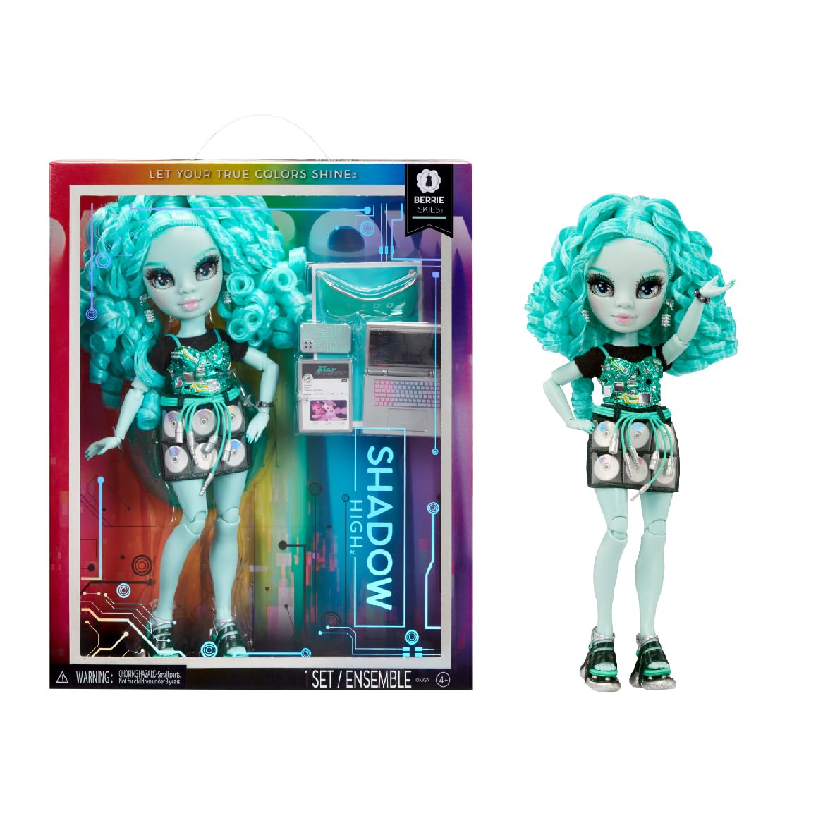 Rainbow High Shadow High Series 3 Berrie Skies Fashion Doll - 12 Inch, Green, Fully Articulated