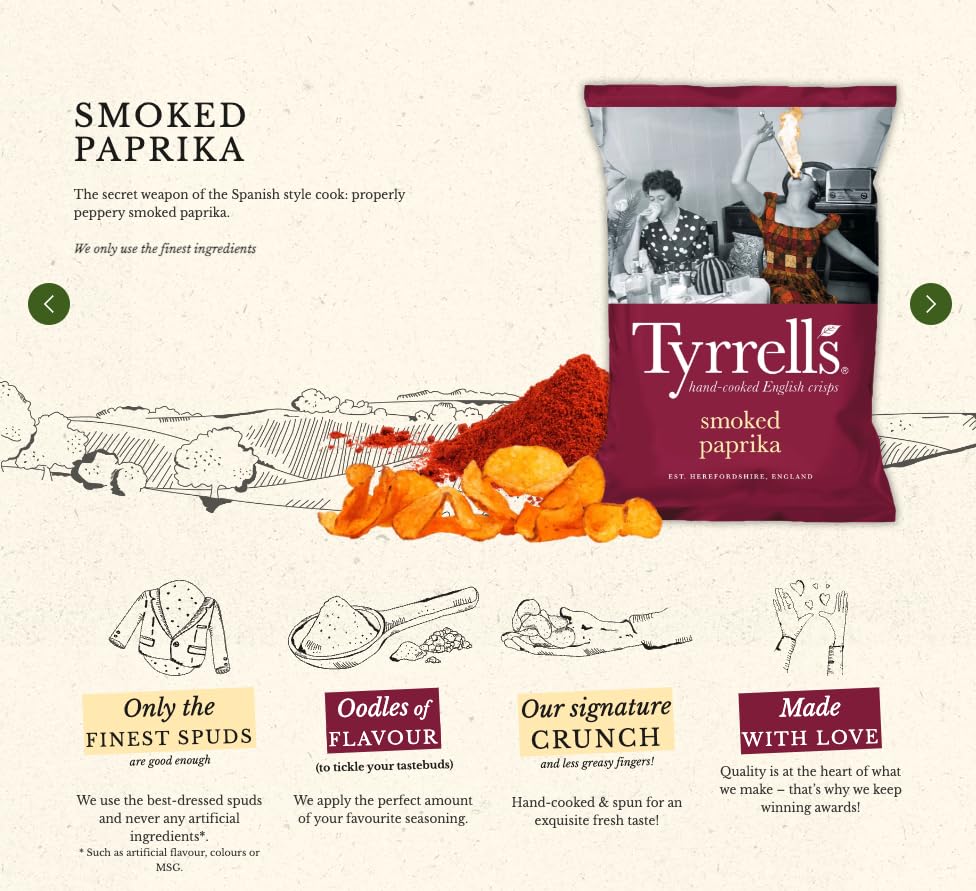 Tyrrells Chips zum Teilen mit geräuchertem Paprika (150 g) 3