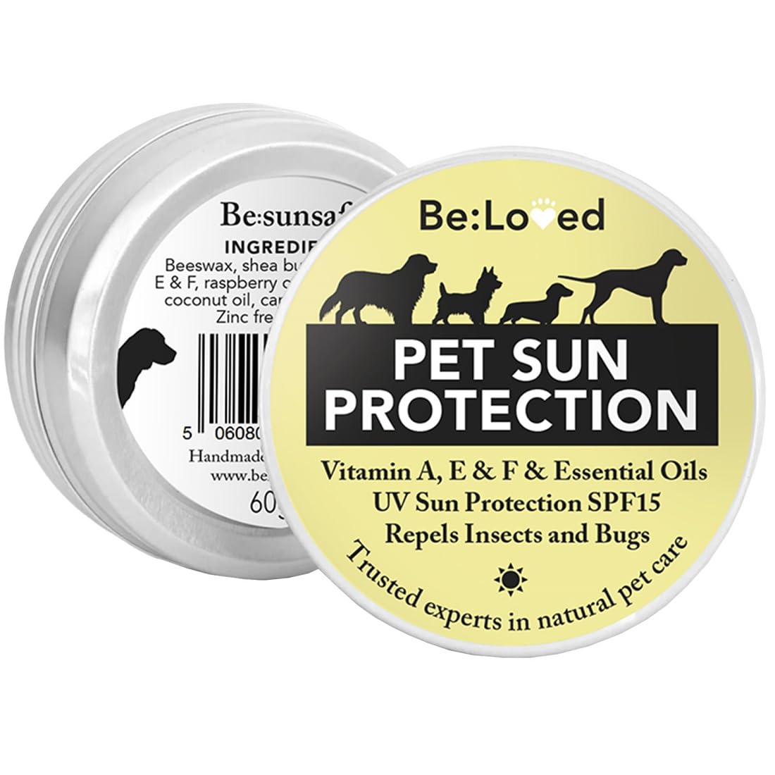 Be:Loved Be:Sunsafe Pet Sun Protection Balm - Natural Skin Shield for Dogs & Cats | 60g