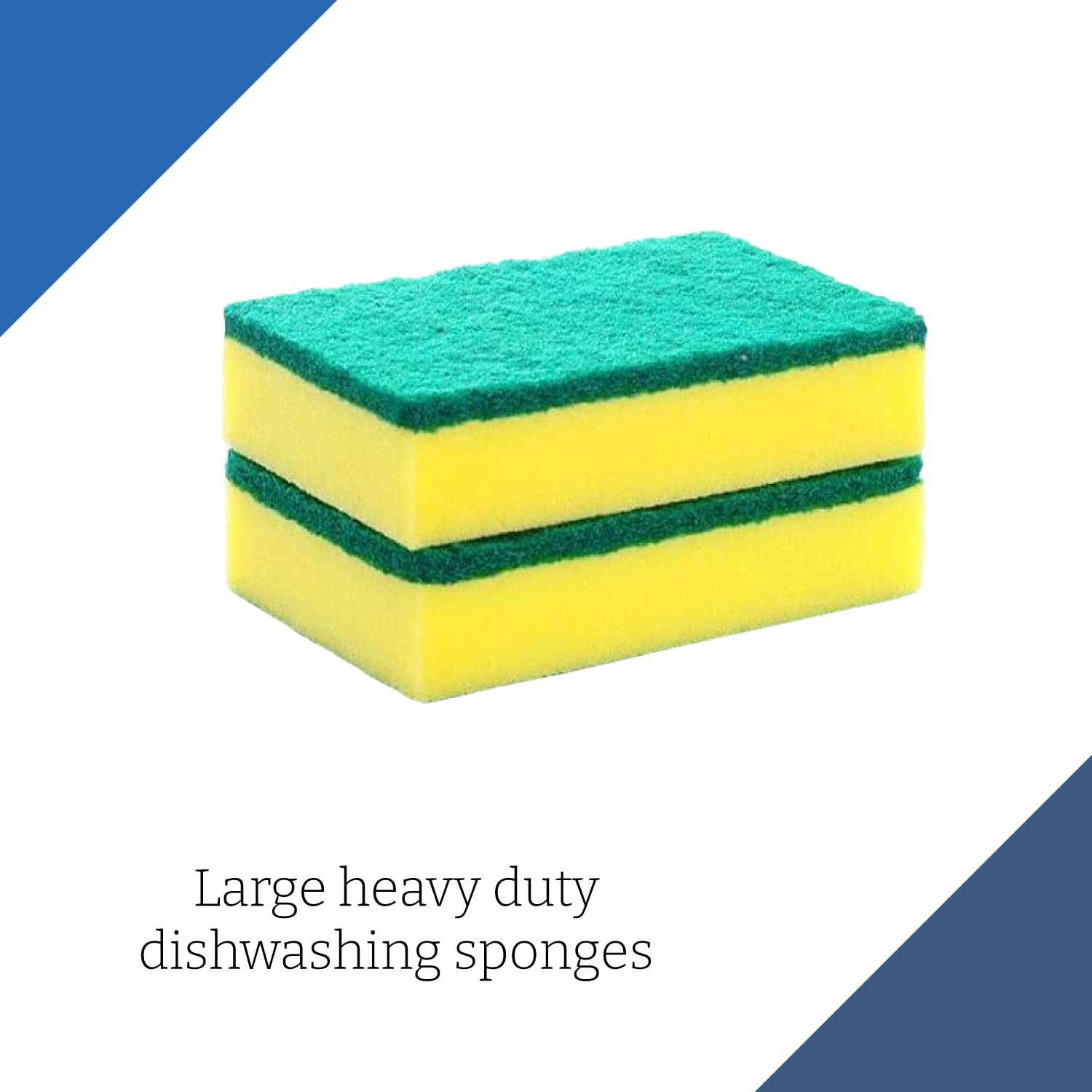 HomeSmith Heavy Duty Scrub Sponge - Pack of 6 Dual Sided Dish Washing & Cleaning