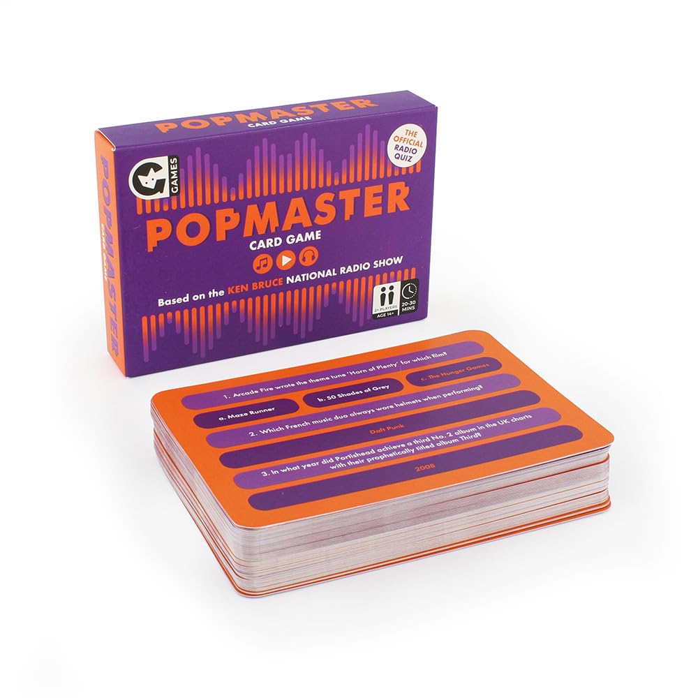 Ginger Fox PopMaster BBC Radio 2 Quiz Card Game | 2+ Players | Ages 14+