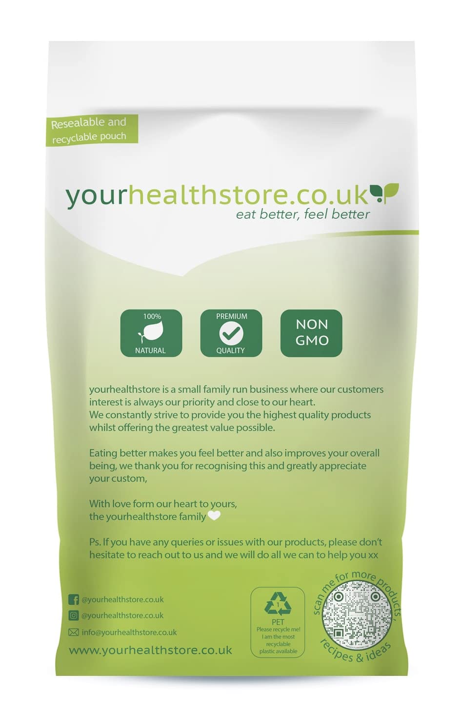 yourhealthstore 100% Pure Whole Milk Powder - 300g | Gluten Free | Vegetarian
