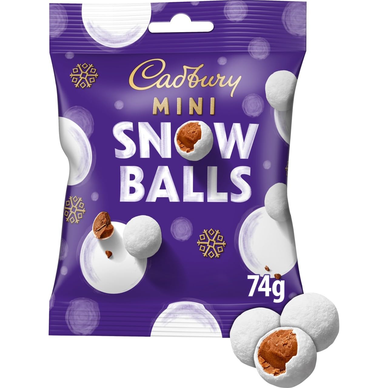 Cadbury Festive Mini Snow Balls Chocolate Bag, Smooth Dairy Milk Chocolate