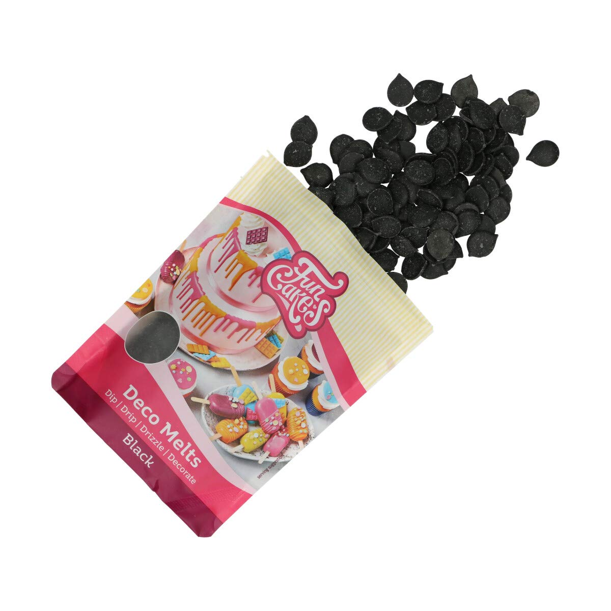 FunCakes Deco Melts Black - Baking Decoration Melts, AZO Free, 250g