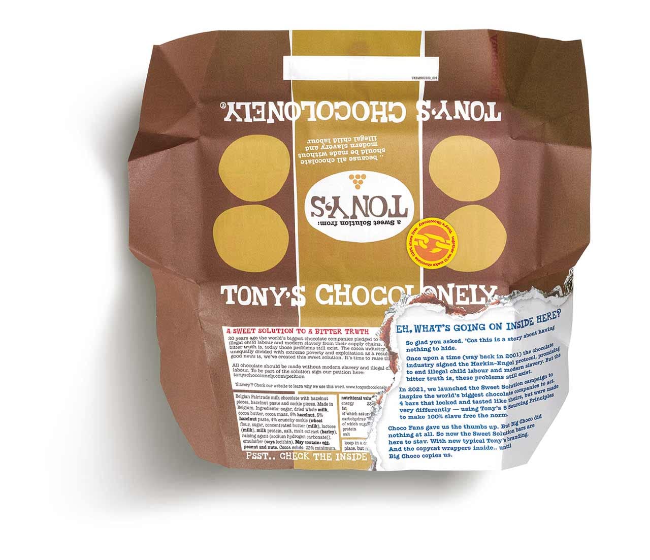 Tony's Chocolonely Milk Chocolate with Hazelnut Crunch Bar - 180g, Belgian Fairtrade, Vegetarian 3