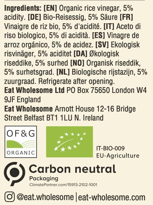 Eat Wholesome Organic Raw Rice Vinegar Unfiltered with The Mother, 500 ml 4