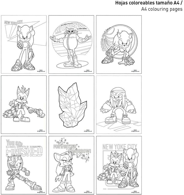 CERDÁ LIFE'S LITTLE MOMENTS Sonic The Hedgehog Kids' Stationery Pack with Colouring Sheets and Pencils (2700000773)