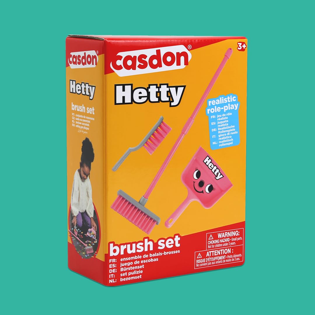 Casdon Hetty Brush Set - Pretend Play Cleaning Toys for Ages 3+ 4